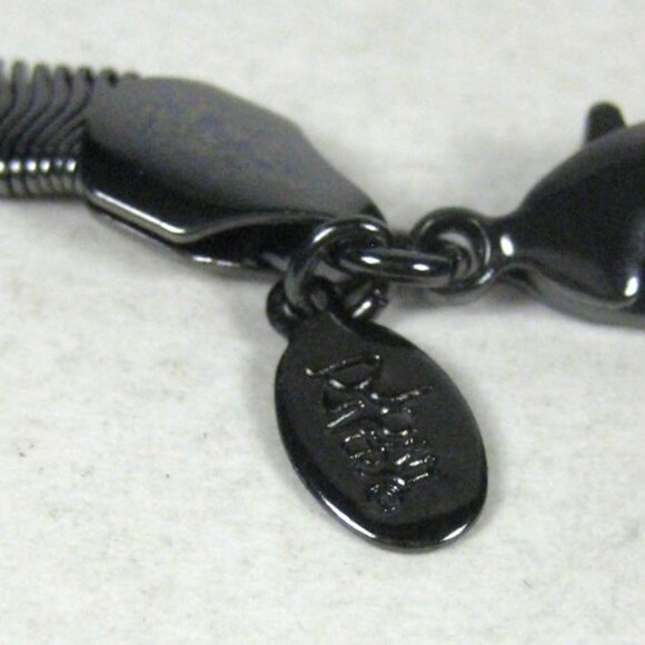 Joan Rivers Gun Metal Gray Bib Chain Necklace 18 Inch Cluster Hammered Statement - Picture 2 of 16